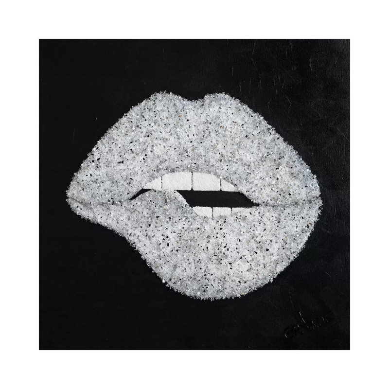 Mirror Lips by Alla GrAnde - Print on Canvas, Wrapped Canvas, 30.48 cm H x 30.48 cm W