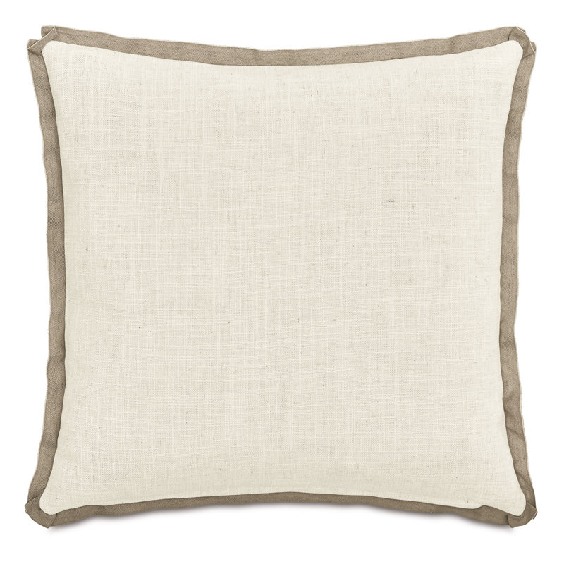 Coussin Rosecliff, Blanc / kaki, Carré 20 po