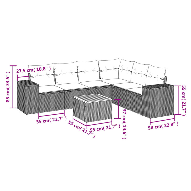 Ensemble de canapé de jardin Vidaxl