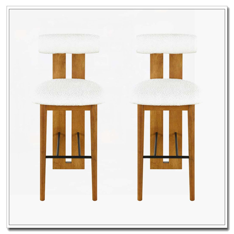 Tabouret de bar en bois, Blanc