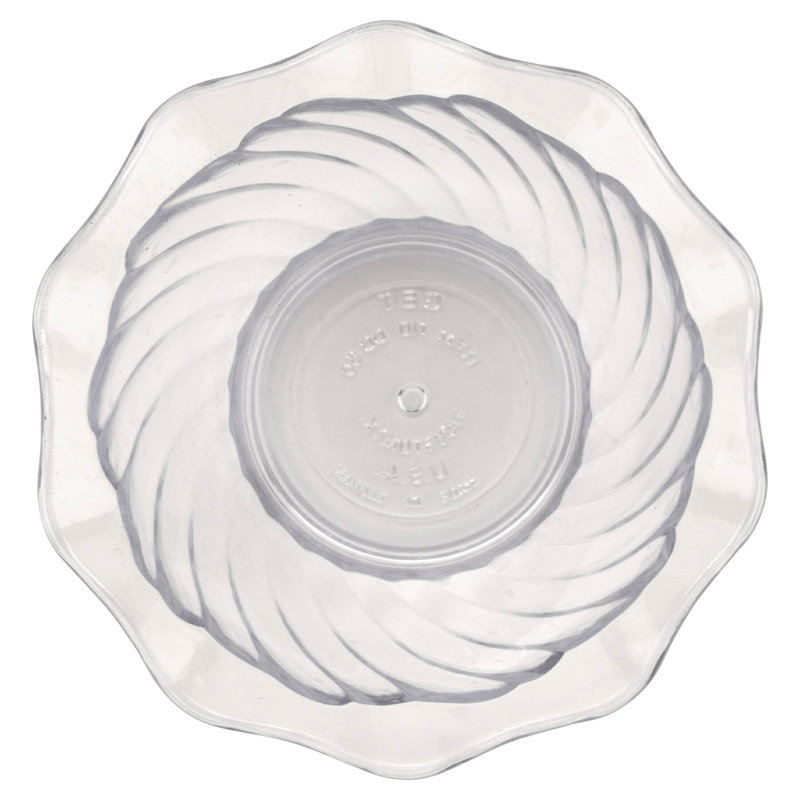 GET DD-50-BK-EC - Plat à crème glacée / dessert en plastique, 5 onces, noir (ensemble de 4), Transparent