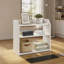 Étagère de bureau en bois à 3 niveaux avec rebords surélevés, rangement compact pour comptoir, bureau, cuisine et espace de travail, blanche