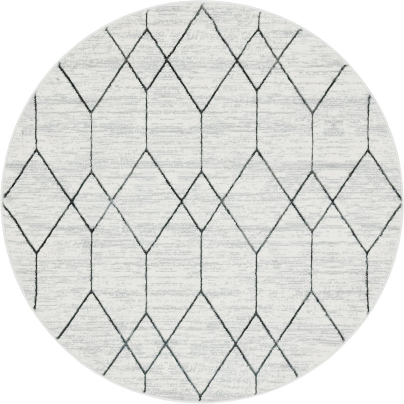 Nubieber Geometric Indoor Rug, Round 5'1"