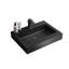 Élégant bassin en quartz noir mat - compatible avec plusieurs configurations de salle de bain intégrées aux dommages quotidiens