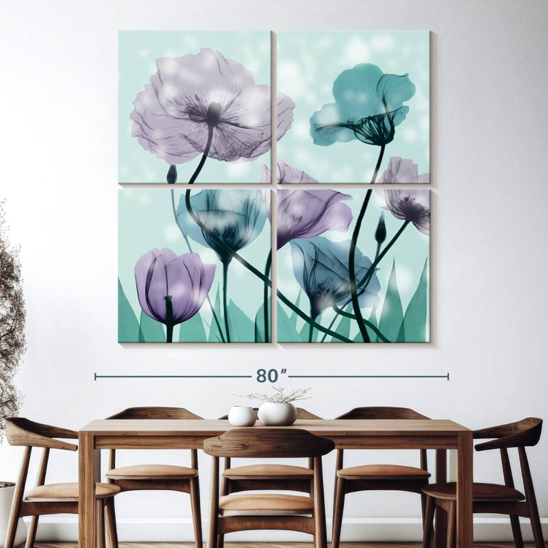Paysage de fleurs Harnek Midnight, H 74 po x l 74 po