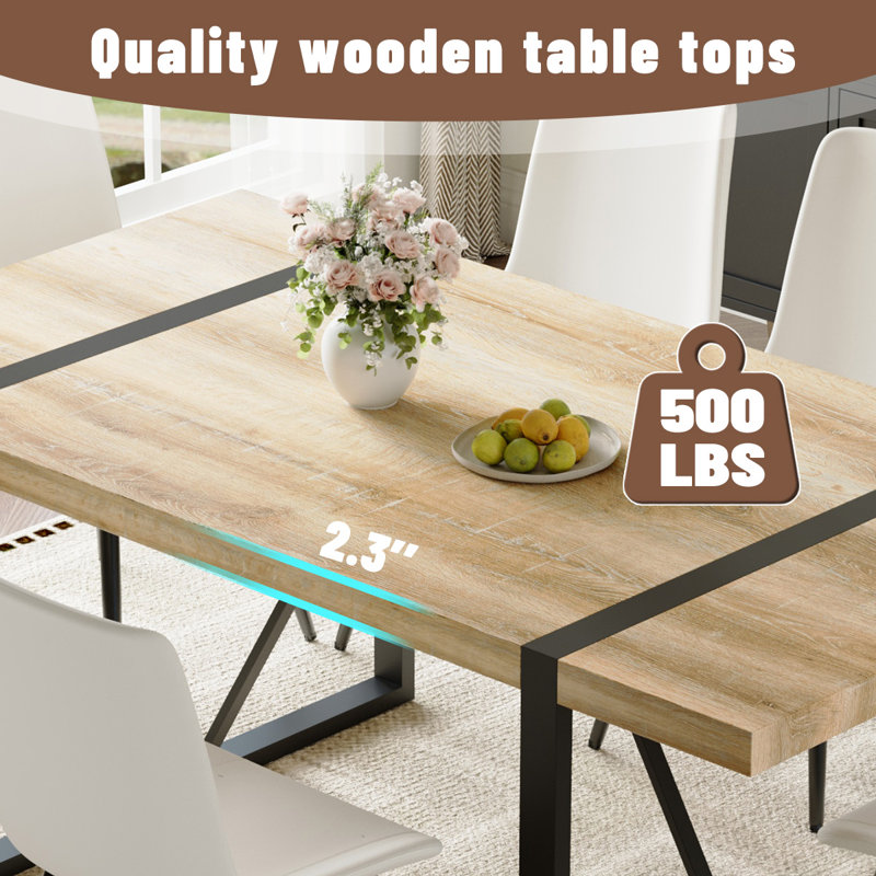 71" Modern Rectangular Dining Table Set, Black/White, 9
