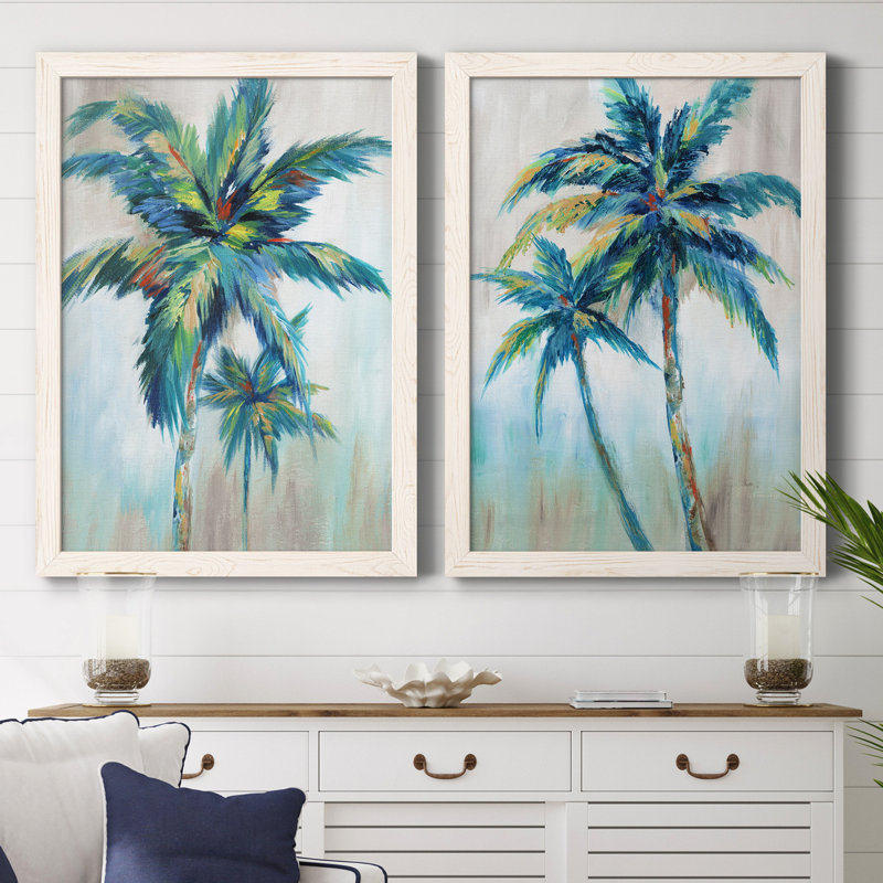 Bright Breeze I - 2 Piece Print Set, Picture Framed Canvas, 31.5" H x 47" W, White