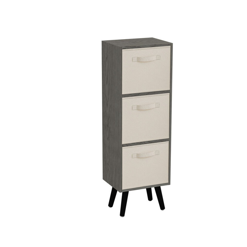 Fika 30cm W 3 - Drawer Chest of Drawers, Cream/Black