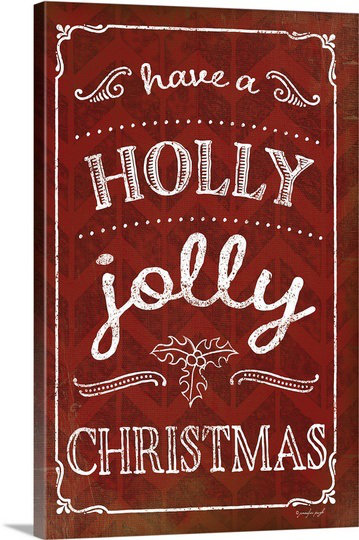 Sagefield «Holly Jolly Christmas» par Jennifer Pugh, art textuel sur toile tendue, H 48 po x l 32 po x P 1,25 po