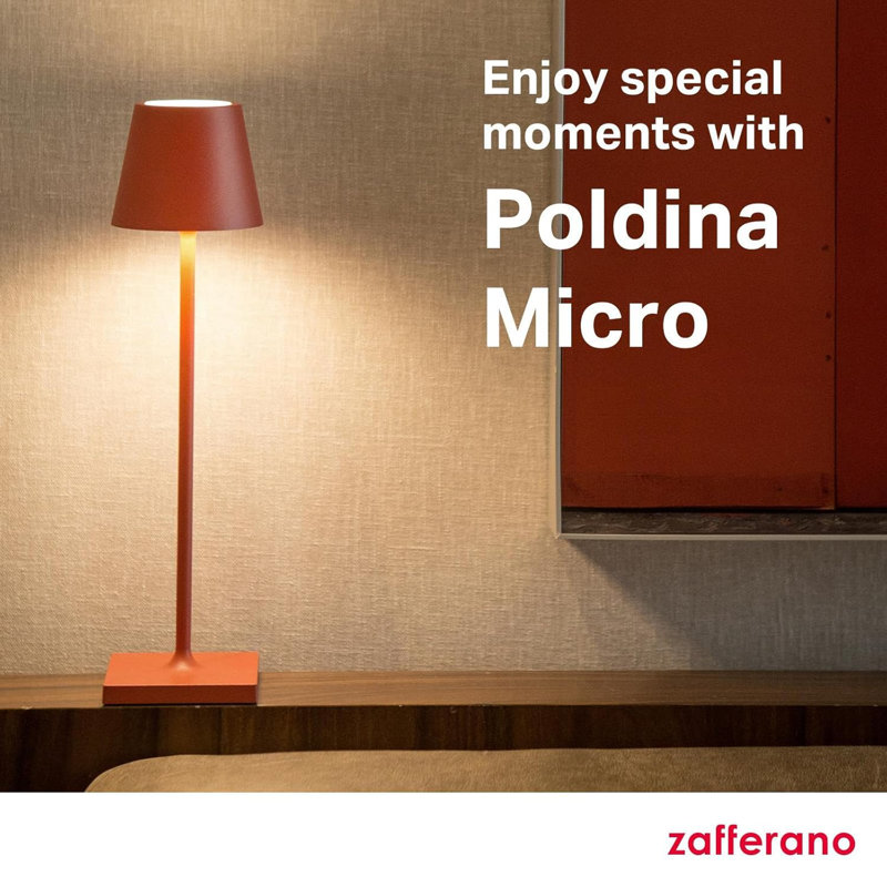 Poldina Micro Rechargeable Cordless Touch-Control Table Lamp With Adjustable Dimmer & 3 Colour Temperatures For Indoor/Outdoor Use