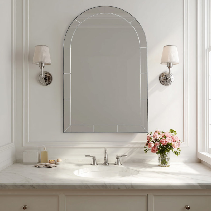 Miroir de salle de bain Minuette Cadre en acier inoxydable, 36" x 24", Nickel brossé