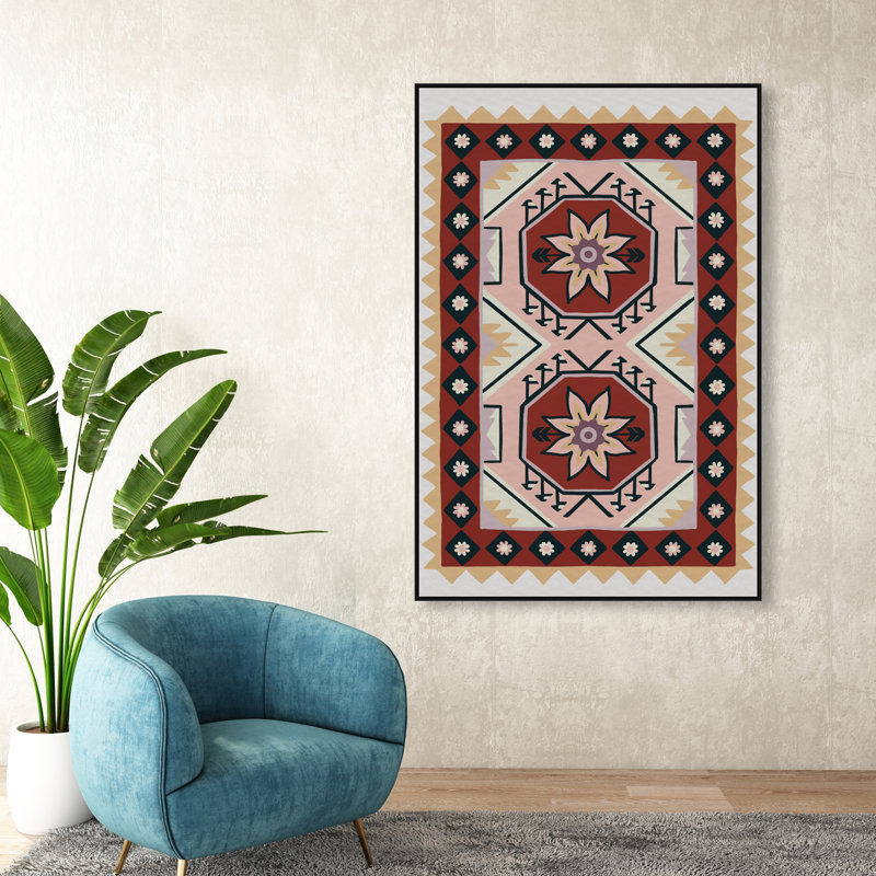 Daylight Damask Print by Oliver Gal, 55"H x 37"W, Black Floater Frame