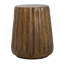 Table d'appoint d'extérieur d'intérieur - Table de bout durable de style souche d'arbre pour patio, jardin, salon, hauteur 16,61 po, finition grain de bois brun