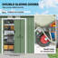 Outsunny 9ft x 4ft Metal Garden Shed Waterproof Light Green