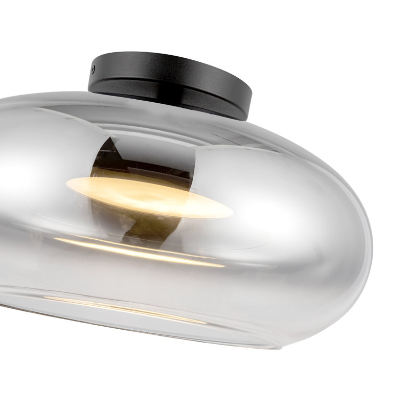 Trinity Glass LED Semi Flush Mount, Chrome