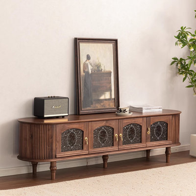 Meuble télé avec rangement en bois massif