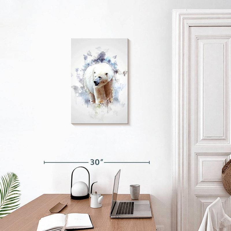 Ours polaire de couleur Brampt, H 24 po x l 16 po