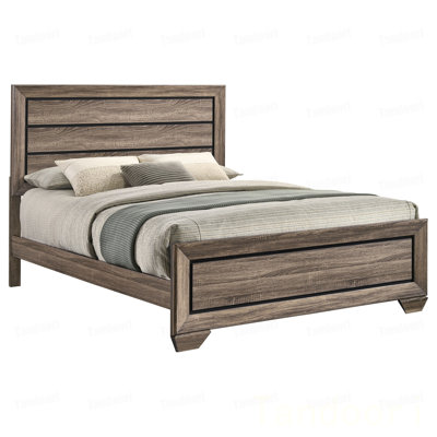 Washed Taupe Queen Panel Bed