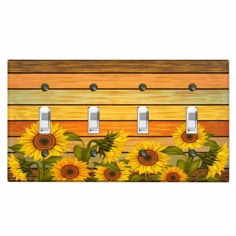 Nature Themed 4 - Gang Toggle Light Switch Standard Wall Plate