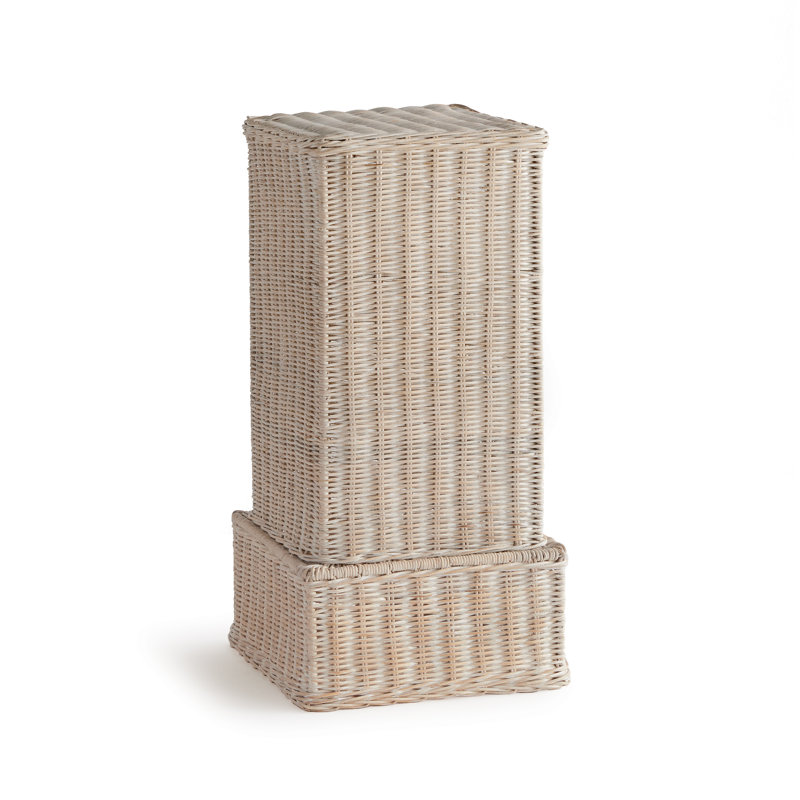 Charleston Rattan Pedestal Tall, Beige, 39" H x 15" W x 15" D