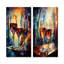 Toast Reflections - Ensemble de 2 décorations murales en métal vin et champagne-222644860