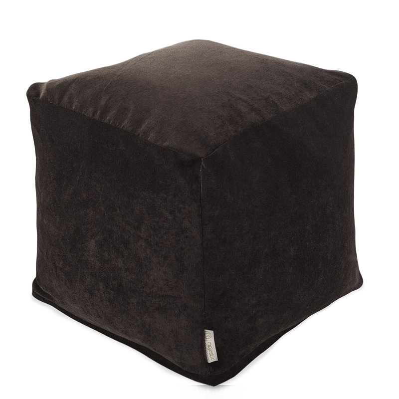Sosebee Velvet Pouf, Storm Velvet
