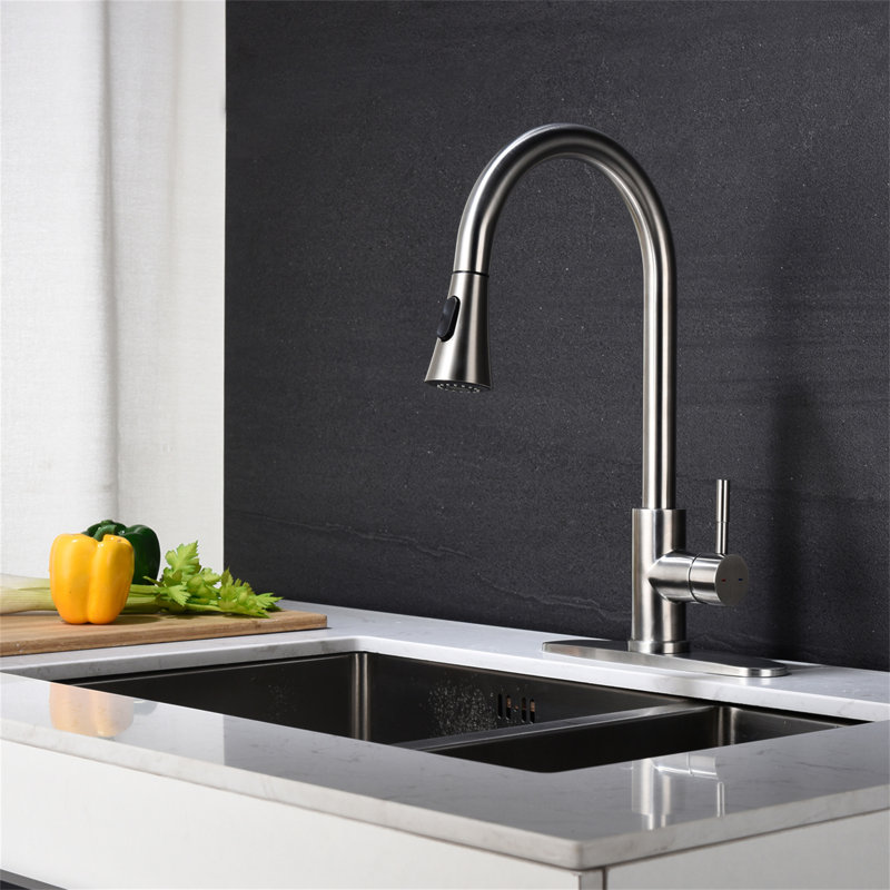 Kitchen Faucet With Pull Out Spraye, Brushed Nickel