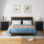 Table de chevet noire avec 3 tiroirs, table d'appoint avec tiroirs pour la chambre à coucher