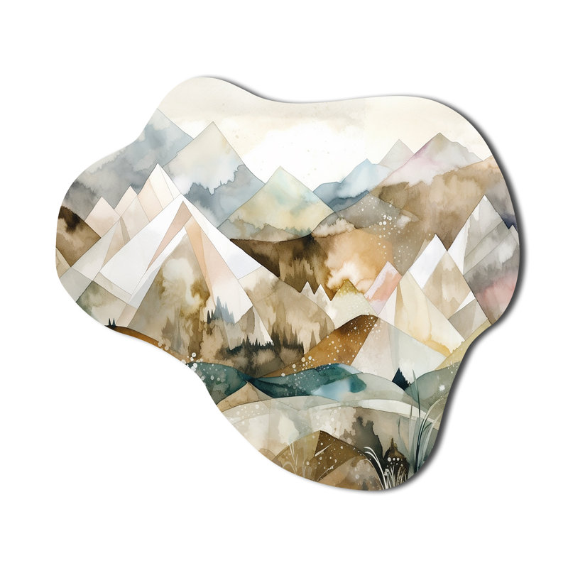 «Exploration The Evolving Silver Mountains II - Landscape Cloud», art mural en métal asymétrique traditionnel