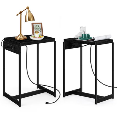 Farlan End Table Set Built-In Outlets