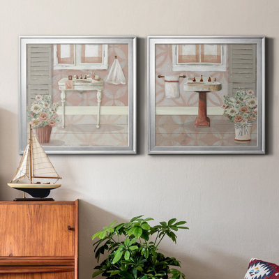 «Blush Bath Sink I», ensemble de 2 reproductions d'art sur toile