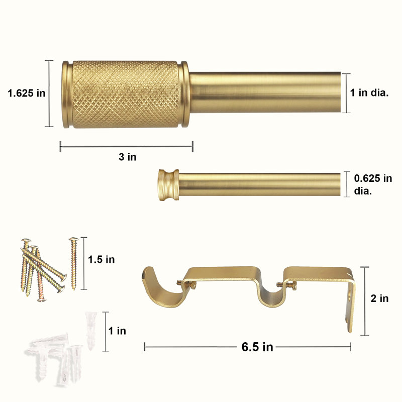 Tringle à rideaux double réglable Azura, 72" - 144"