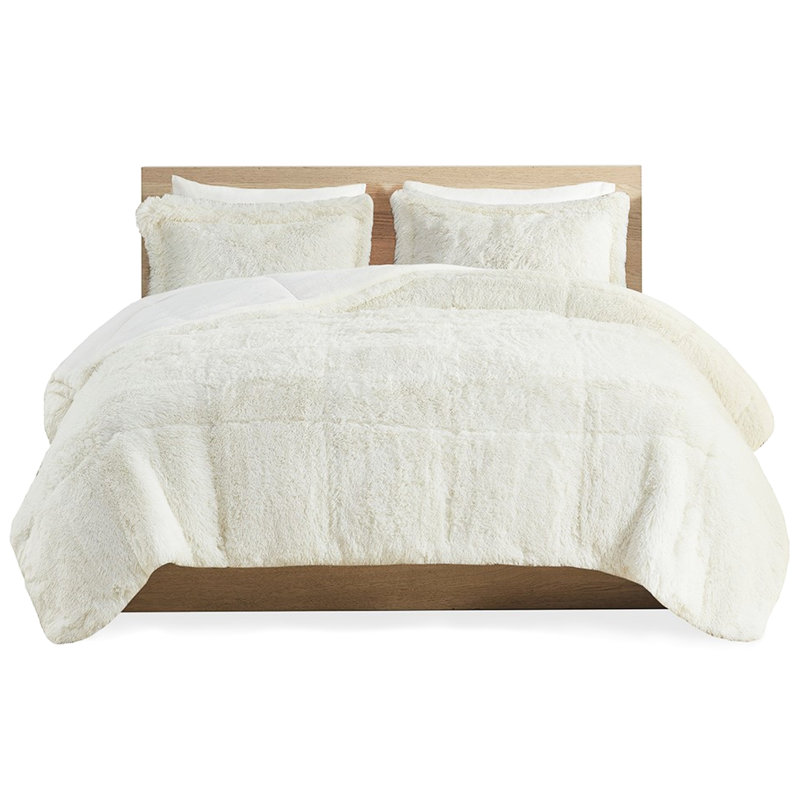 Full/queen Shaggy Comforter - Soft Warm Reverse Fill