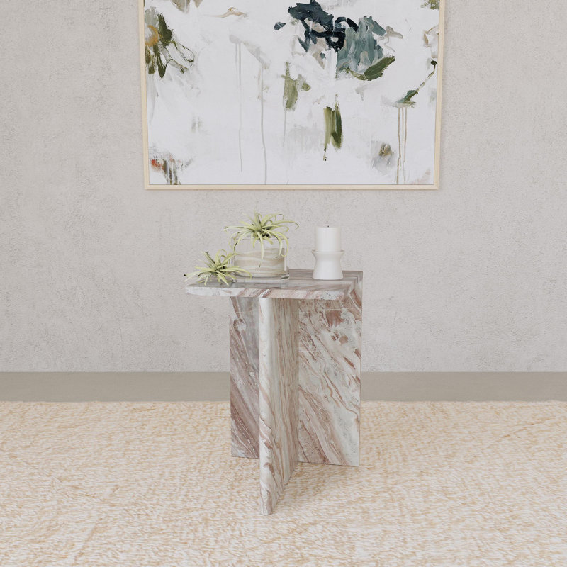 Table d'appoint en bois de manguier massif Dyllen , Gris