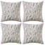 Ensemble de 4 coussins décoratifs en fausse fourrure à motif de plumes dorées (housse seulement)-100181840-130944606-130944607