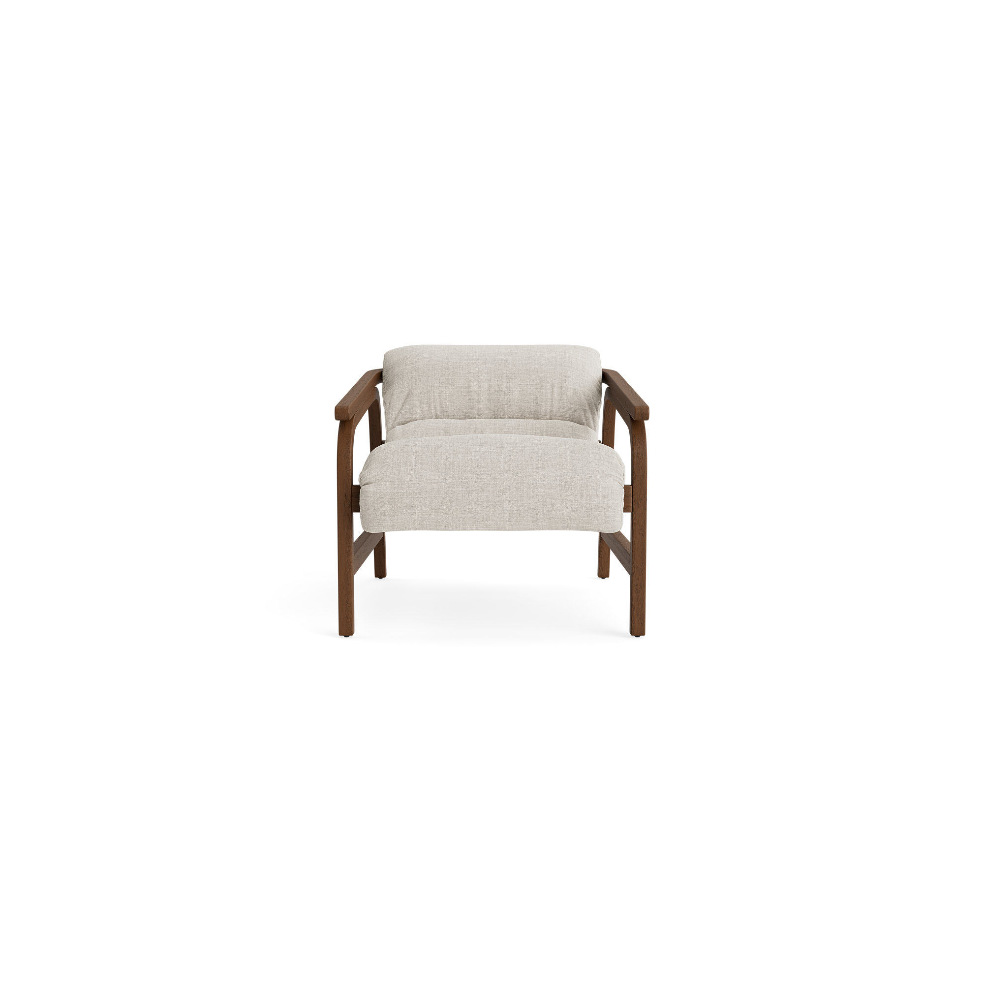 Cellire Chair, Parchment Polyester, Walnut/Medium Brown Wood