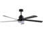 65 in. Black Dimmable Ceiling Fan with LED Light and Remote Control 6 Speeds Reversible Noiseless DC Motor, 3CCT