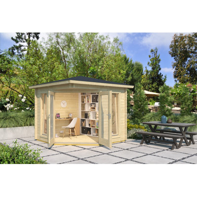 Lasita Oban Premium Corner Log Cabin With Tempered Double Glazing (40mm)