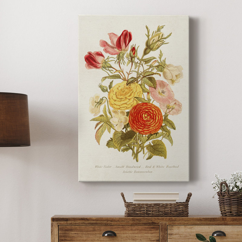 Antique Floral Bouquet I - peinture sur toile tendue, H 48 po x l 32 po x P 1 po