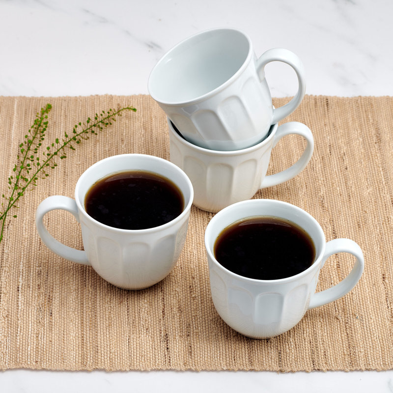 Fitz And Floyd Everyday White Mug Set, 4 Piece, 13 Ounce