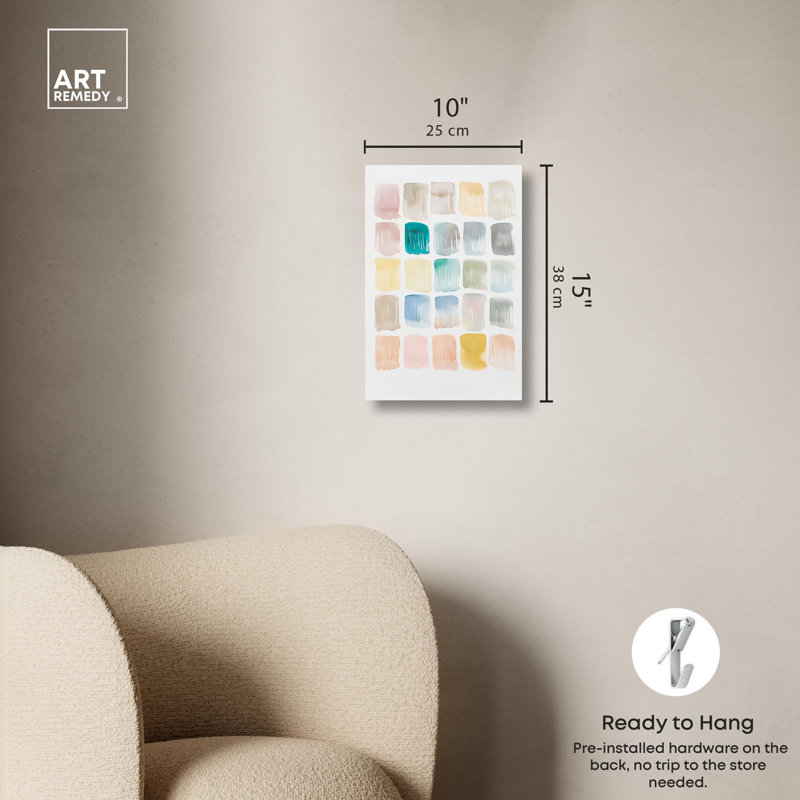 Palette of Calm Multicolor Abstract Canvas Art, 10" x 15"