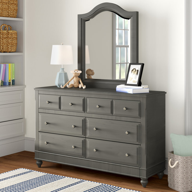 Commode double 8 tiroirs avec miroir Adriel