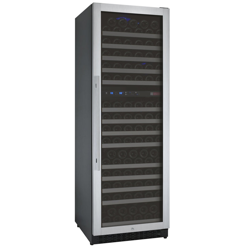 Allavino 24" Wide FlexCount II Tru-Vino 172 Bottle Dual Zone Black Right Hinge Wine Refrigerator, Right, Stainless Steel
