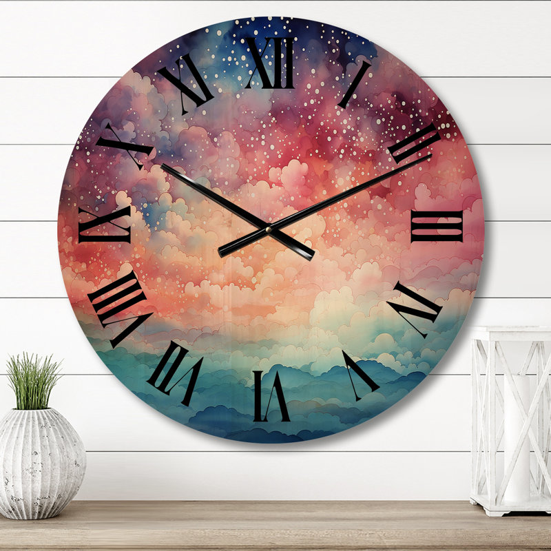 Horloge murale en bois massif Stewartville, Moyenne