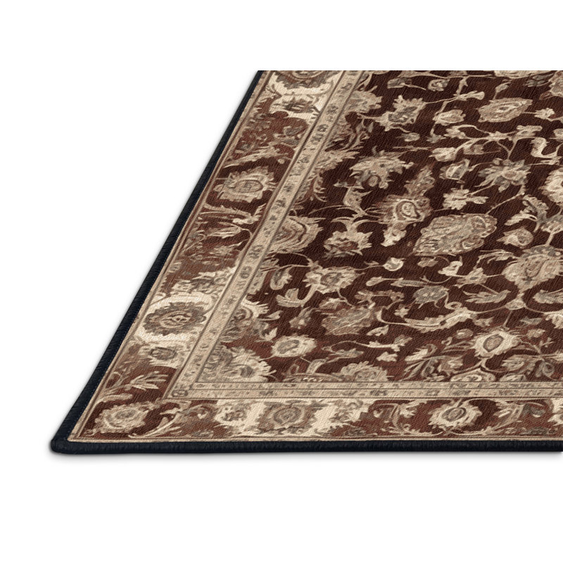 Tapis brun lavable à la machine, Rond 4 pi