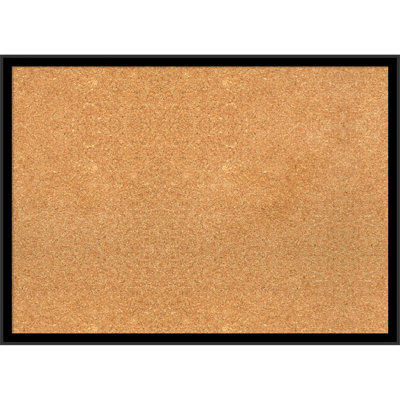 Incline Black Wood Framed Corkboard, Natural Cork Bulletin Board, Organization Board, Pin Board