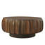 Table basse ronde en bois massif sculpté au design sculptural élégant