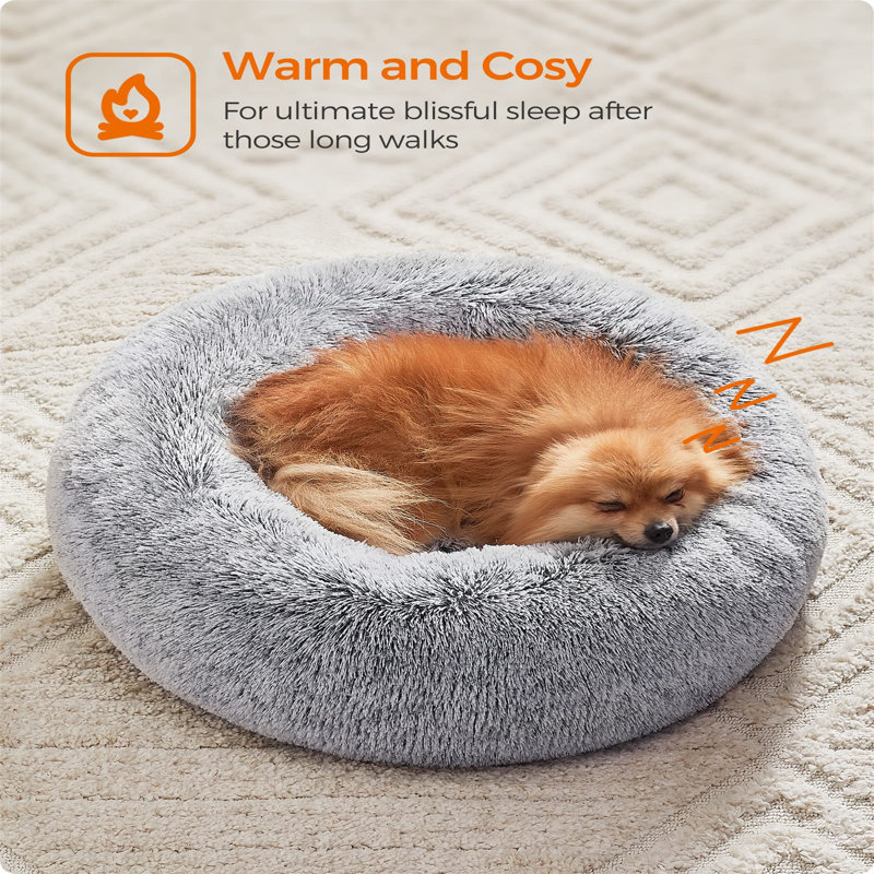 Canfield Faux Fur Bolster Pet Bed