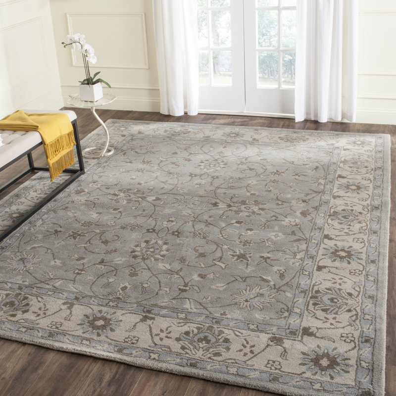 Tapis oriental en laine touffeté à la main Hebron, Rectangle 4 pi x 6 pi
