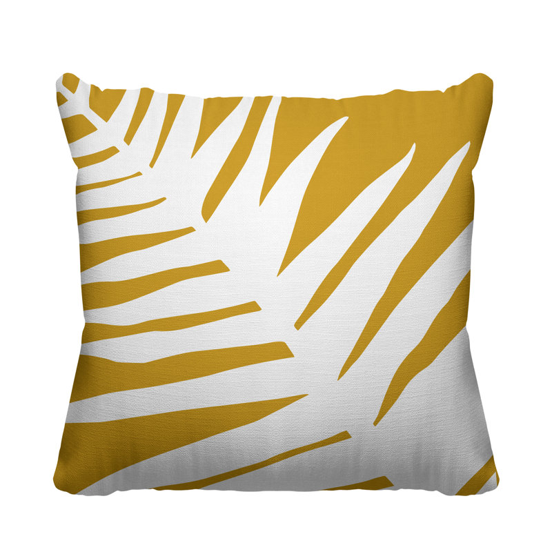 Coussin décoratif intérieur / extérieur Nash, L 19 po x H 19 po, Jaune